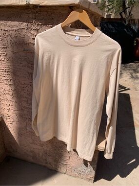 Los Angeles Apparel Beige Crewneck Long Sleeve Tee